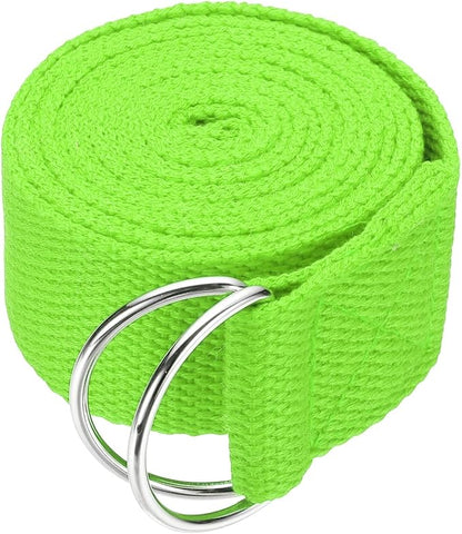 Yoga Strap for Stretching, Athletic Stretch Band with Adjustable Metal D Ring Buckle Yoga Bands