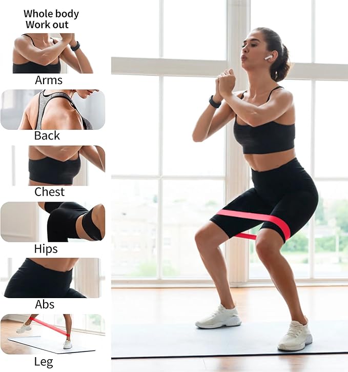 Resistance Bands for Working Out, Latex Exercise Bands Set of 5, Elastic Bands for Exercise with Workout Guide and Carry Bag, Fitness Bands for Strength Training, Yoga, Pilates, Home Workout