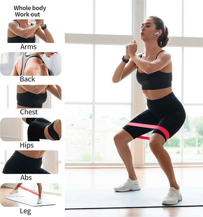 Resistance Bands for Working Out, Latex Exercise Bands Set of 5, Elastic Bands for Exercise with Workout Guide and Carry Bag, Fitness Bands for Strength Training, Yoga, Pilates, Home Workout