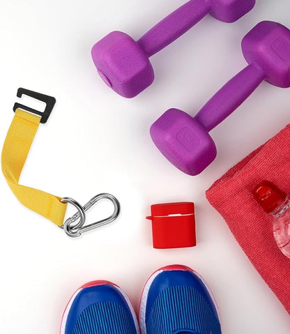 Pull-up Hooks and Heavy-Duty Hanging Straps for Gym Equipment, Yellow Safety Hooks for DIY Cable Machines and Swing Sets, Fitness Accessories for Workout and Bodyweight Training