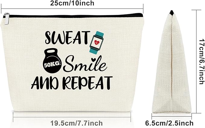 Workout Gift for Women Makeup Bag Gifts for Gym Fitness Lovers Athletic Trainer Bodybuilding Gift Retirement Birthday Present for Sister Friend Female Body Builder Keepsake Cosmetic Bag