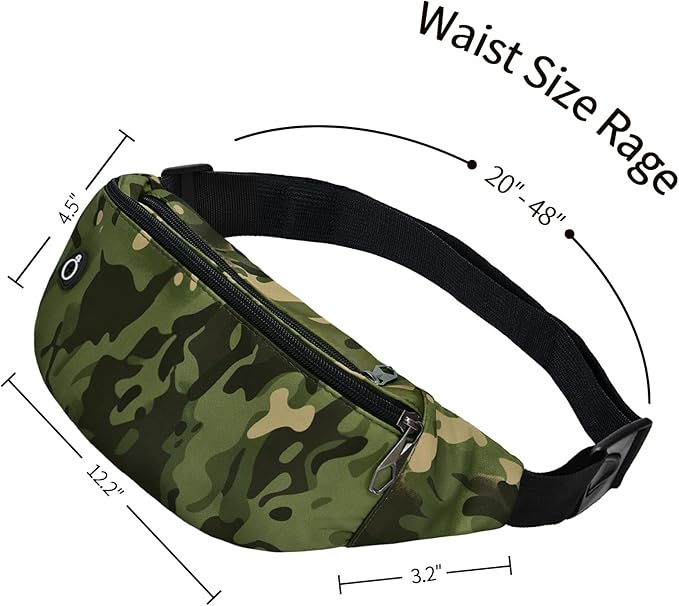 Fanny Pack for Men Women, Waterproof Sports Waist Bag Pack, Belt Bag for Travel Hiking Running