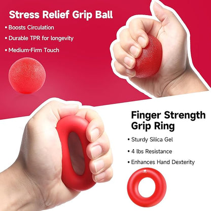 FitBeast Grip Strengthener Forearm Strengthener Hand Grips Strengthener Kit - 5 Pack Adjustable Resistance