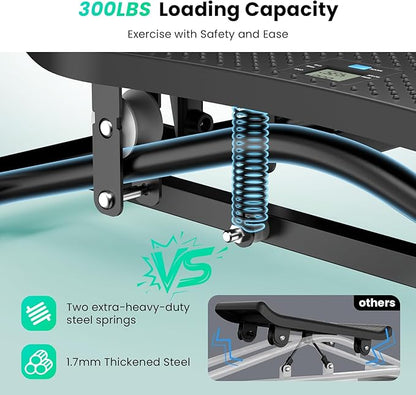 Balance Board with Resistance Bands, 300LBS Portable Ski Balancing Machine Exercise Equipment Featuring LCD Monitor for Cardio, Quiet Home Ski Simulator Trainer for Full Body Workout
