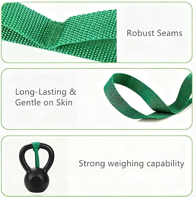 Bestac Stretching Strap Yoga Strap for Home Workout, Exercise, Pilates & Gymnastics - 10 Loops Non-Elastic Stretch Band for Flexibility, Women & Men