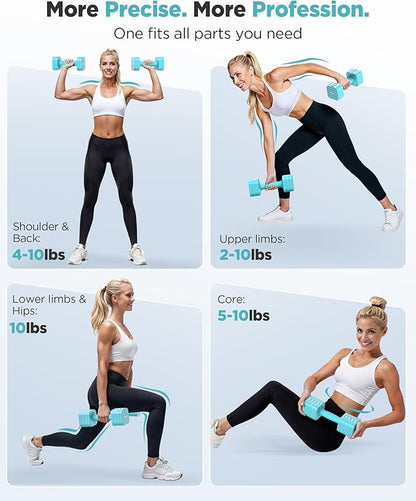 FEIERDUN 5-in-1 Adjustable Dumbbell Set of 2, 12LBS/20LBS Hand Weights for Women, Men, 1s-Adjust Dual-Stable Dumbbell Set for Women Home Gym & Outdoor