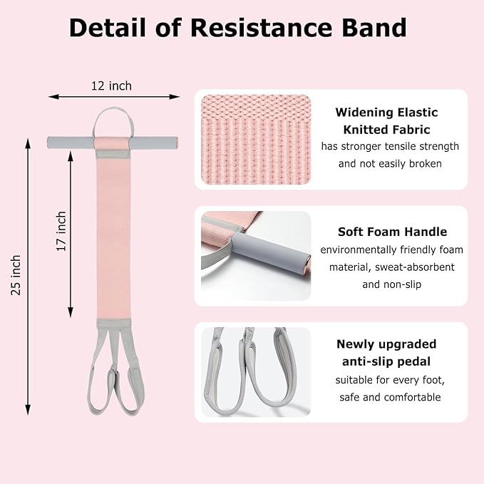 Resistance Bands with Handles,Yoga Pedal Workout Bands,Multifunction Pull Up Bands Sit-up Workout Equipment Home Gym for Arm/Abdomen/Waist/Leg Stretching Slimming Training