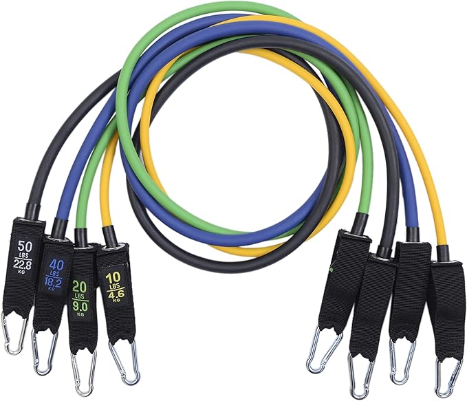 Alpine Swiss Exercise Resistance Bands Set with Handles, Door Anchor, Ankle Straps and Carry Bag for Men and Women