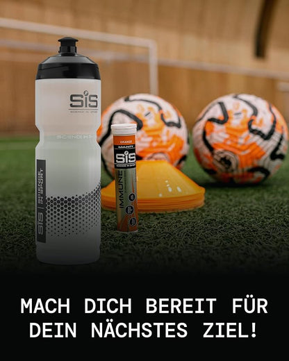 Science in Sport Water Bottle w/Easy Mixing | Clear Squeeze Water Bottle w/Running Lockable Valve - 27 Fluid Ounce