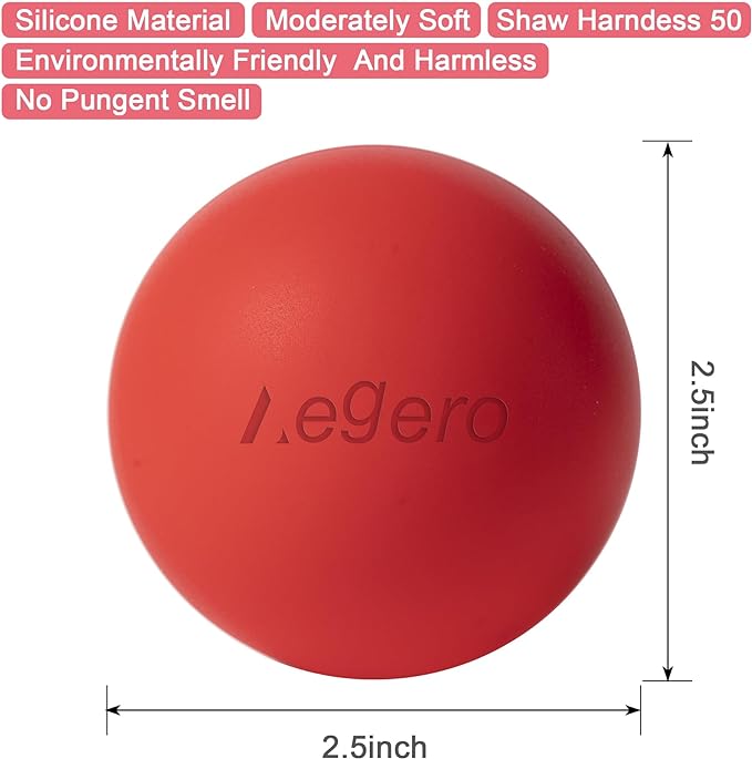 Massage Lacrosse Balls for Myofascial Release,Yoga Deep Tissue Massage,Trigger Point Therapy and Foot Plantar Fasciitis,Muscle Soreness Massager Ball (2Pack, Rose Red and Purple)