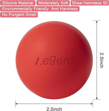 Massage Lacrosse Balls for Myofascial Release,Yoga Deep Tissue Massage,Trigger Point Therapy and Foot Plantar Fasciitis,Muscle Soreness Massager Ball (2Pack,Red)