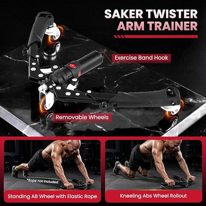 Saker Twister Arm Trainer,Versatile Hydraulic Chest Expander & Strength Trainer - Adjustable Resistance & Arm Length for Full-Body Home Workout, Safe & Stable Design for All Fitness Levels