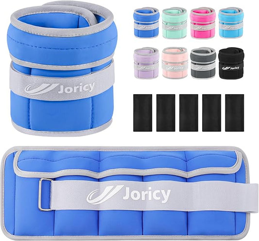 Adjustable Ankle Weights for Women Men 1/2/3/4/5/6/8/10/12/20 LBS 1 Pair Wrist Leg Arm Weights with Removable Weight Strength Training Weight for Walking Running Fitness Physical Therapy