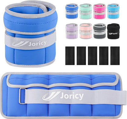 Adjustable Ankle Weights for Women Men 1/2/3/4/5/6/8/10/12/20 LBS 1 Pair Wrist Leg Arm Weights with Removable Weight Strength Training Weight for Walking Running Fitness Physical Therapy
