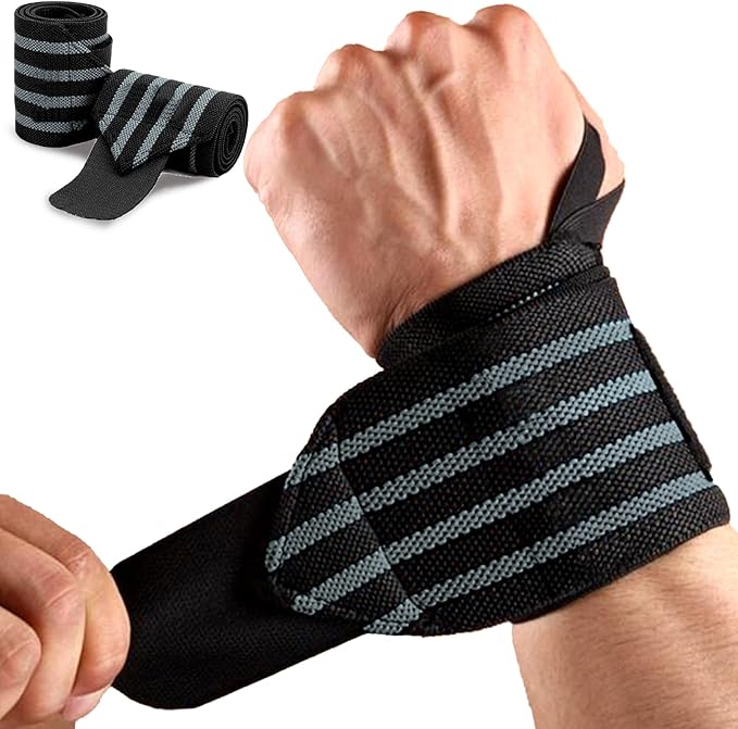 Wrist Wraps for Weightlifting 18" Professional Gym Wrist Straps for Lifting with Heavy Duty Thumb Loop Support for Powerlifting,Bench,Cross Training, Elastic Wrist Brace for Men Women Work Out