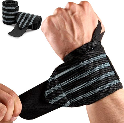 Wrist Wraps for Weightlifting 18" Professional Gym Wrist Straps for Lifting with Heavy Duty Thumb Loop Support for Powerlifting,Bench,Cross Training, Elastic Wrist Brace for Men Women Work Out