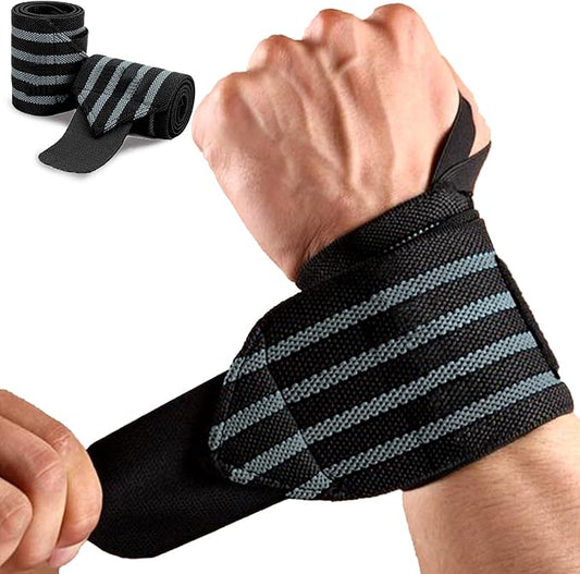 Wrist Wraps for Weightlifting 18" Professional Gym Wrist Straps for Lifting with Heavy Duty Thumb Loop Support for Powerlifting,Bench,Cross Training, Elastic Wrist Brace for Men Women Work Out