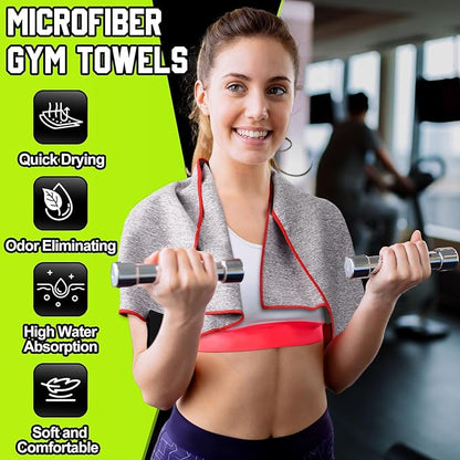 Peryiter 21Pcs Sports Drawstring Backpack and Gym Towels Microfiber Quick Dry Sweat Towel and String Swim Gym Bag Workout Accessories for Women Men Exercise Fitness Working Out Yoga Running