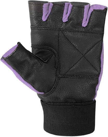 MRX Weight Lifting Leather Gloves Gym Fitness Training Glove with Long Wrist Strap