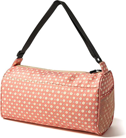 C&F BOGMOST Small Gym Bag for Women & Men,Small Lightweight Duffel Bag Carry On Bags Mini Duffel Travel Bag Waterproof Sports Bags for Workout/Sport/Trave,Pink Flowers