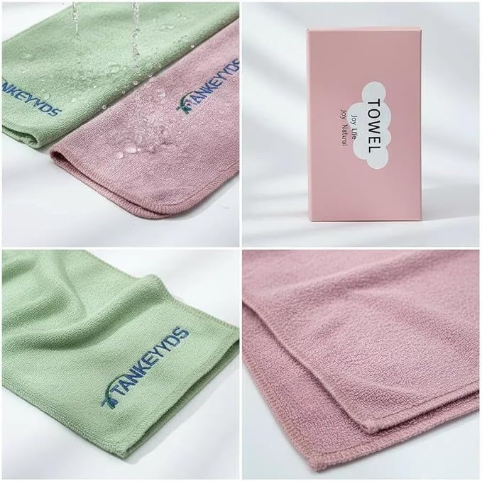 Sports Towel, Suitable For Sports And Fitness, Sweating, Sports Equipment, Exercise, 2650 Hand Washes Without Deformation or Fading, 33 X 16 Inch Quick Drying Towel (2 Packs, Pink+Light Green)