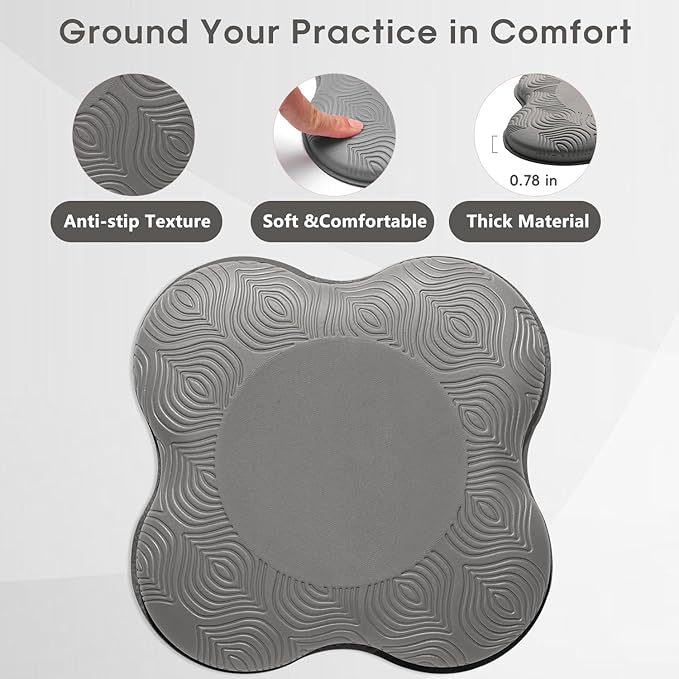 2 Pack Yoga Knee Pads Mat Set - Extra Thick Foam Kneeling Pad Cushion for Knees, Elbows, Wrists, Head - Yoga Essentials for Women Men, Non-Slip Pilates, Meditation, Floor Workouts