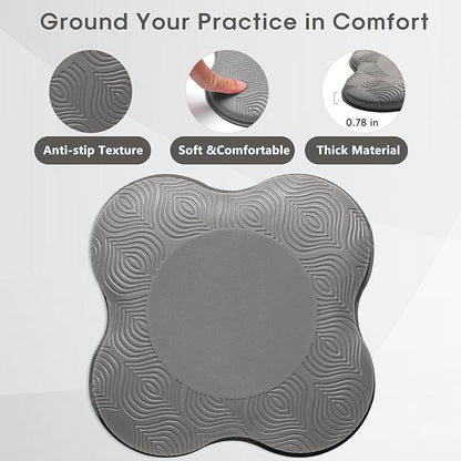 2 Pack Yoga Knee Pads Mat Set - Extra Thick Foam Kneeling Pad Cushion for Knees, Elbows, Wrists, Head - Yoga Essentials for Women Men, Non-Slip Pilates, Meditation, Floor Workouts