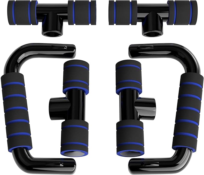 READAEER Push Up Bars Gym Exercise Equipment Fitness 1 Pair Pushup Handles with Cushioned Foam Grip and Non-Slip Sturdy Structure Push Up Bars for Men & Women