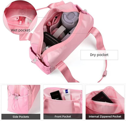ALUSBELL Women's Sport Gym Tote Bag Small Duffels Bag with Wet Compartment, Carry On Crossbody Bag For Sport Travel Workout