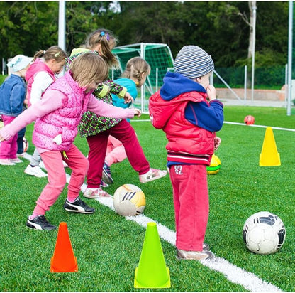 Soccer Cones (7 Inch 25 Pack), Agility Training Sports Cone Plastic with Carry Bag for Football Basketball Drills Field Markers,