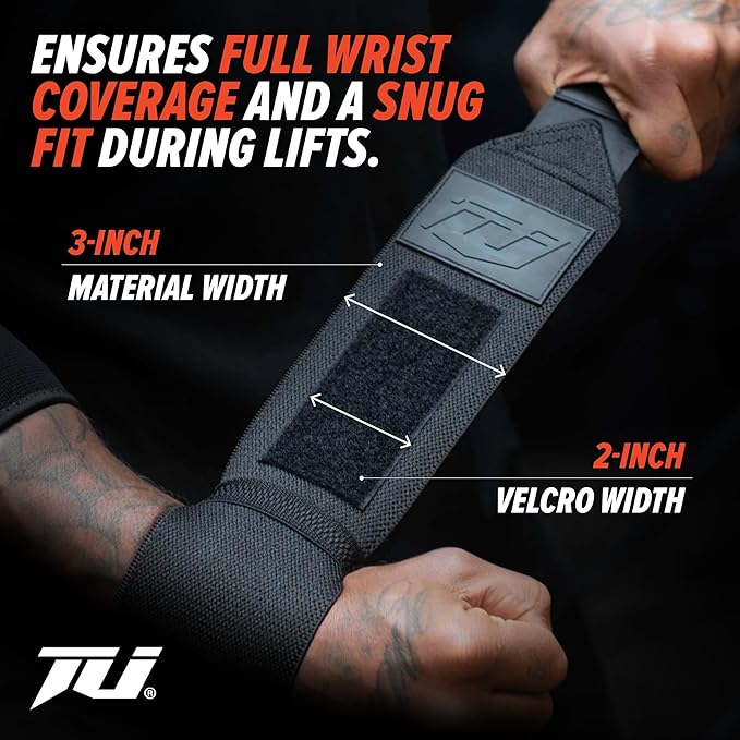Industry Wrist Wraps - No Thumb Loop Lifting Straps - Wrist Straps For Men & Women. Gym, Crossfit, Power Lifting, Body Building, Weightlifting, Deadlift