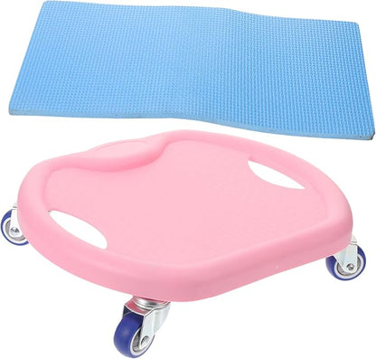 Abdominal Sliding Disc with Roller for Core Strength Training Fitness Workout Sliders Disc with Knee Pad Quiet Pink Design for Full Body Exercise and Calisthenics at Home Gym
