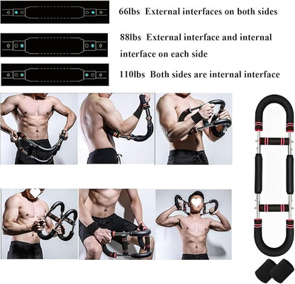 Twister Arm Trainer Adjustable 60-100lb Chest Shoulder Forearm Strength System Portable Full Body Workout Equipment for Home Gym Men Women Fitness Training