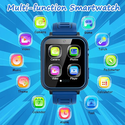 Kids Smart Game Watch with 39 Games HD Touch Screen Video Camera Music Player Pedometer Flashlight Alarm Clock 12/24 hr, Gifts for 5-12 Year Olds Boys