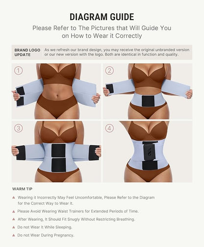 FeelinGirl Waist Trainer Belt Waist Cincher Trimmer Ab Belt Tummy Control Body Shaper with Triple Wrap Women and Men