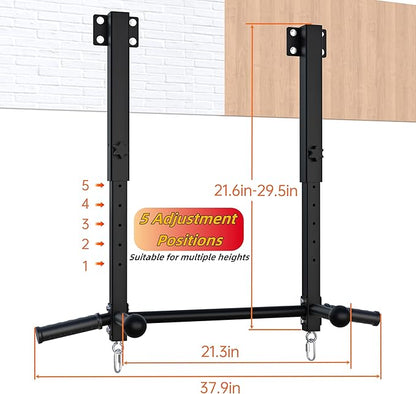 Joist Mounted Pull Up Bar, 800 lbs Heavy Duty Wall Mounted Chin Up Bar, Adjustable Height Pullup Bar for Garage, Basement, Backyard, Beam and Rafter Mount, Easy Installation, Ideal for Multiple Grip Options