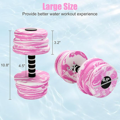 Aquatic Exercise Dumbbells, Water Dumbbells, 2PCS Foam Barbells for Men Women Water Workouts