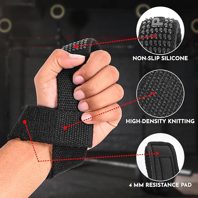 QTF Lifting Wrist Straps for Weightlifting, Gym Wrist Wraps Padded Wrist Support Wraps, Bodybuilding, Powerlifting, Deadlifting and Secure Grip