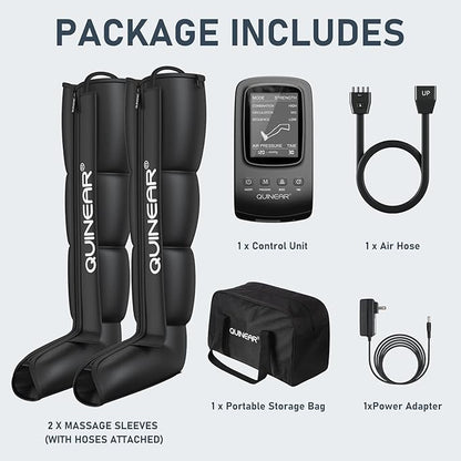 QUINEAR Air Compression Recovery System, Professional Sequential Device for Massage Therapy, Foot and Leg Recovery Boots to Improve Circulation for Athletes, FSA-HSA Eligible (Medium)