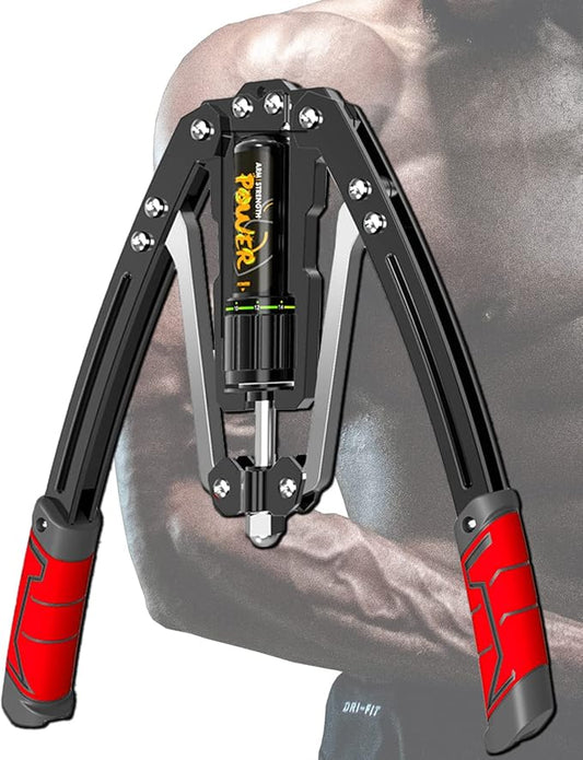Arm Exercise Equipment Chest Workout - Hydraulic Power Twister 10 Gears Adjustable 22-440lbs,Thick Steel Wear-Resistant, Non-Slip Handle PU Rubber, Workout Equipment Home Gym for Men and Women