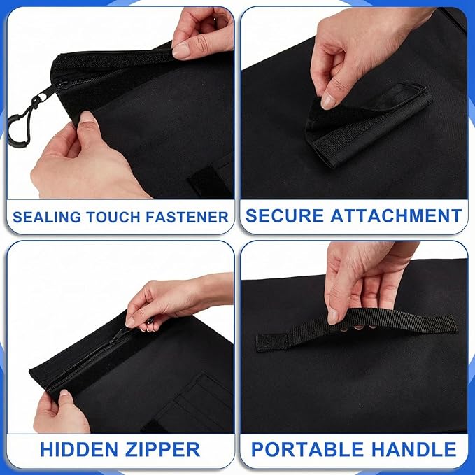 Sports Net Sandbags with PE Leak Proof Transparent Bags Weighted Anchors Bag Sport Sandbags for Stability Baseball Nets Hockey Golf Football Nets Soccer Goals and More(15 Pcs,Black)