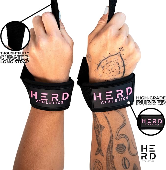 Lifting Wrist Straps – 23" Length x 1.5" Width – Padded Neoprene Cotton Straps for Weightlifting, Powerlifting, Functional Training, Strength Training & Deadlifts – Heavy Duty Grip Support