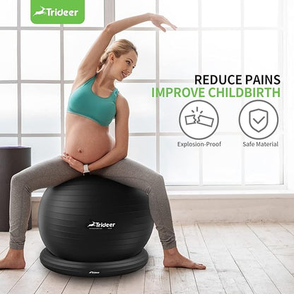 Trideer Ball Chair - Yoga Ball with Base & Bands for Home Gym Workout