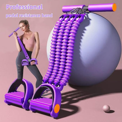 Resistance Bands for Exercise,6-Tube Elastic Yoga Pedal Puller Resistance Band, Natural Latex Tension Rope Fitness Equipment, for Abdomen/Waist/Arm/Leg Stretching Slimming Training