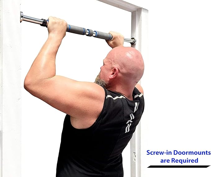 Garren Fitness Maximiza Pull Up Bar for Doorway - 27 to 39 Inches Adjustable Width Pullup Bar/Chin up Bar with 3 Sets of Screw-in Heavy-Duty Door-Mounts