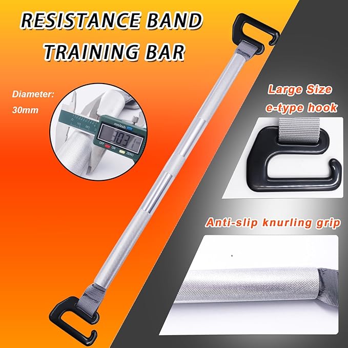 J Bryant Bamboo Resistance Band Workout Platform - Complete Set with Tube Bands, Handles, Bar & Loop Hooks for Full-Body Strength, Rehab, Mobility & Functional Training