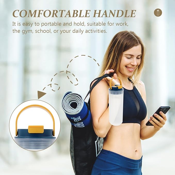 Hemoton Capacity Outdoor Sports Bottle Portable Fitness Jug with Handle Leak Design for Gym and Outdoor Activities Grey