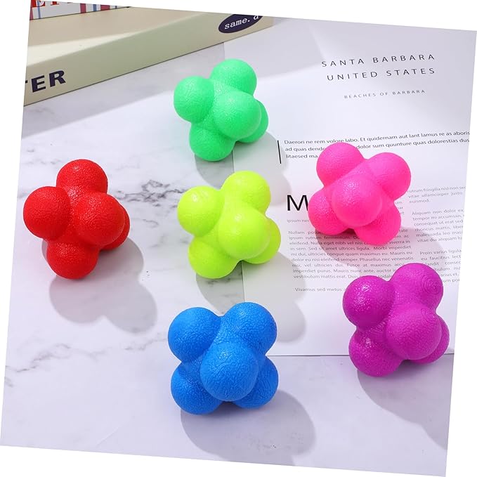 Totority 6pcs Hexagonal Reaction Balls Fitness Reaction Balls for Sports Training