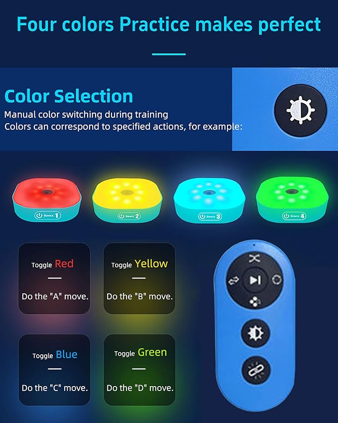 Reaction Training Lights,Remote Control Speed/Agility Equipment,with 4 Modes, for Hand-Eye Coordination (4 Lights)