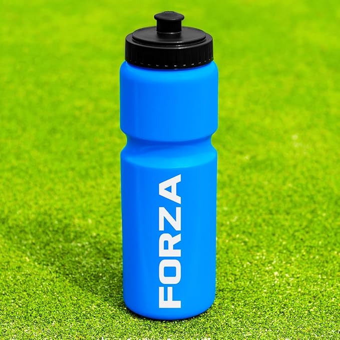 FORZA Team Sports Water Bottles | 25oz Capacity with Portable Carry Bag or Foldable Carrier - BPA-Free Plastic for Hydration on the Go (Carry Bag, Blue)